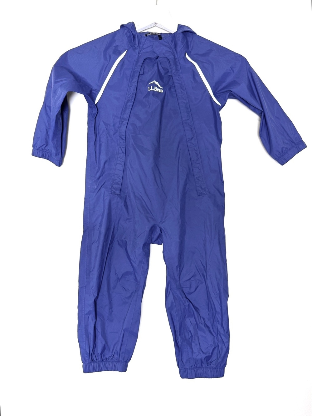 Blue L.L. Bean toddler rainsuit hooded zip size 2T